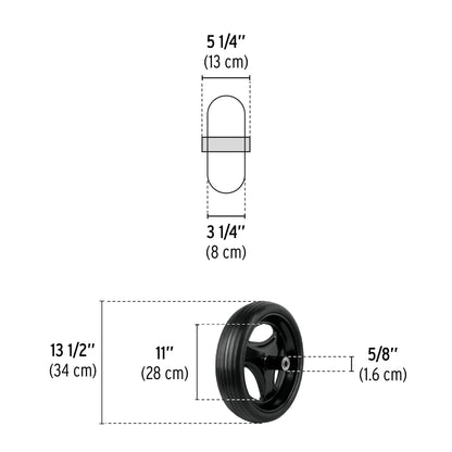 Llanta completa hule sólido 13-1/2", incluye eje y baleros · vista 2
