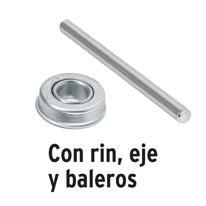 Llanta completa hule sólido 13-1/2", incluye eje y baleros · vista 3