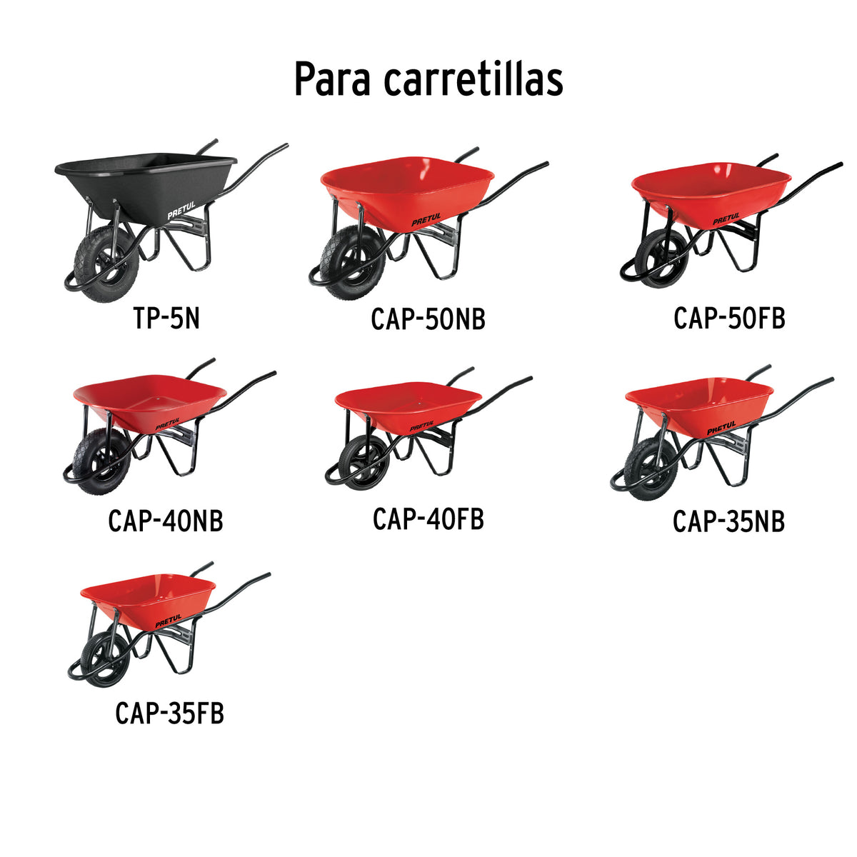 Puente 350 kg para carretillas concha roja - SKU 20636