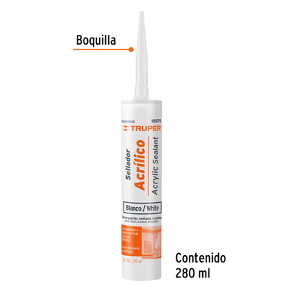 Sellador acrílico de 280 ml blanco