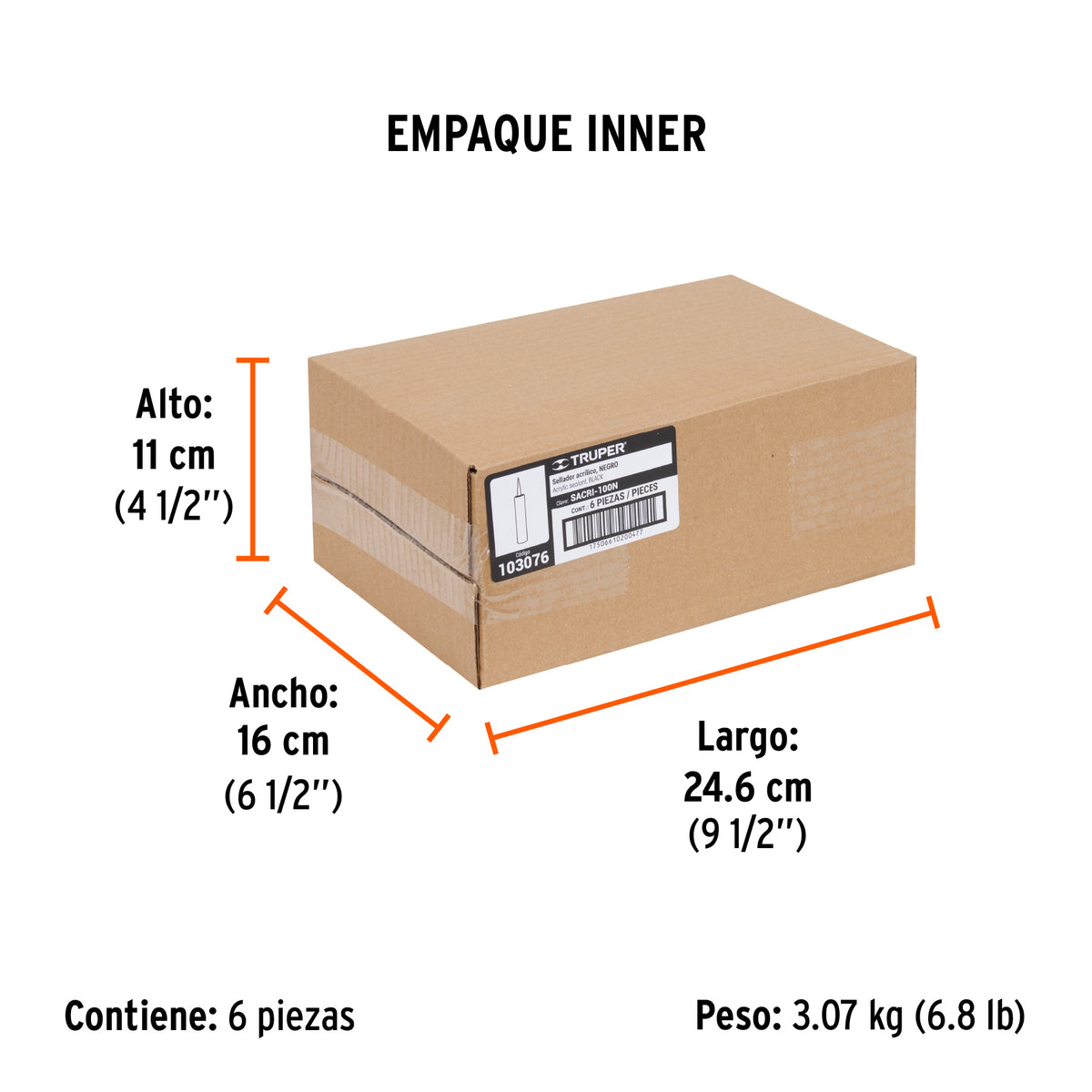 Sellador acrílico de 280 ml, negro · vista 4
