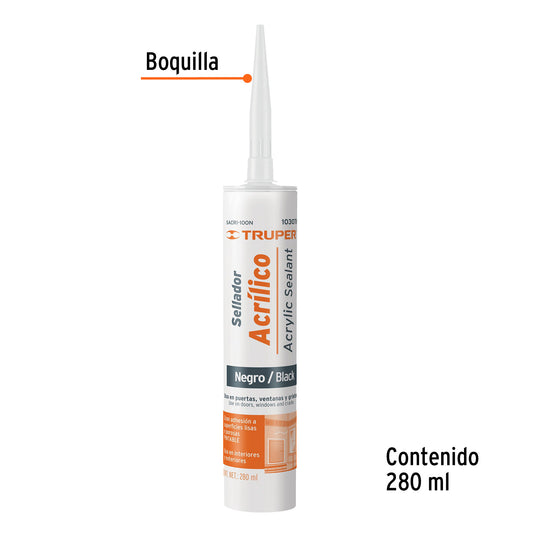 Sellador acrílico de 280 ml, negro · vista 2