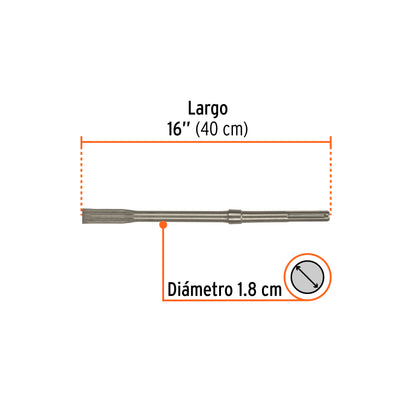 Cincel plano SDS max de 1" x 16"