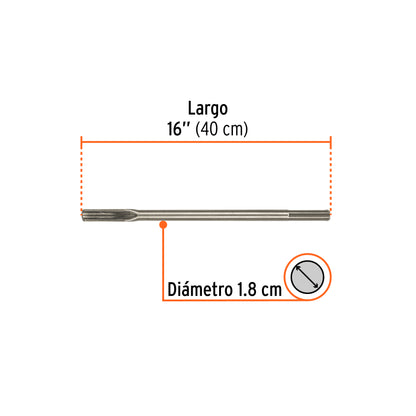 Cincel hueco para acanalado SDS max de 7/8" x 16"