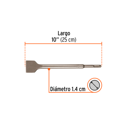 Cincel plano grueso SDS Plus de 1-1/2" x 10"