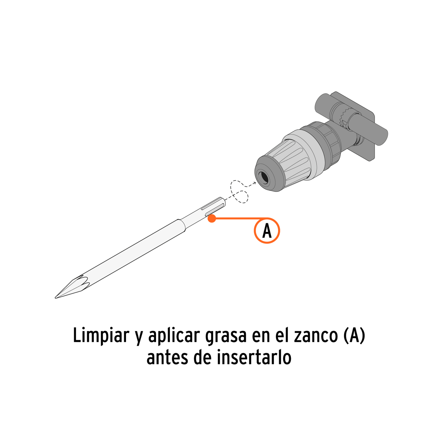 Cincel de punta SDS Plus de 10"