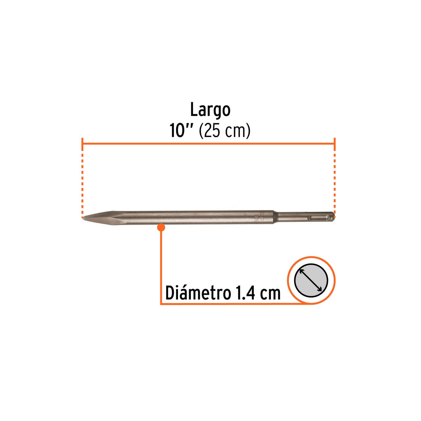 Cincel de punta SDS Plus de 10"