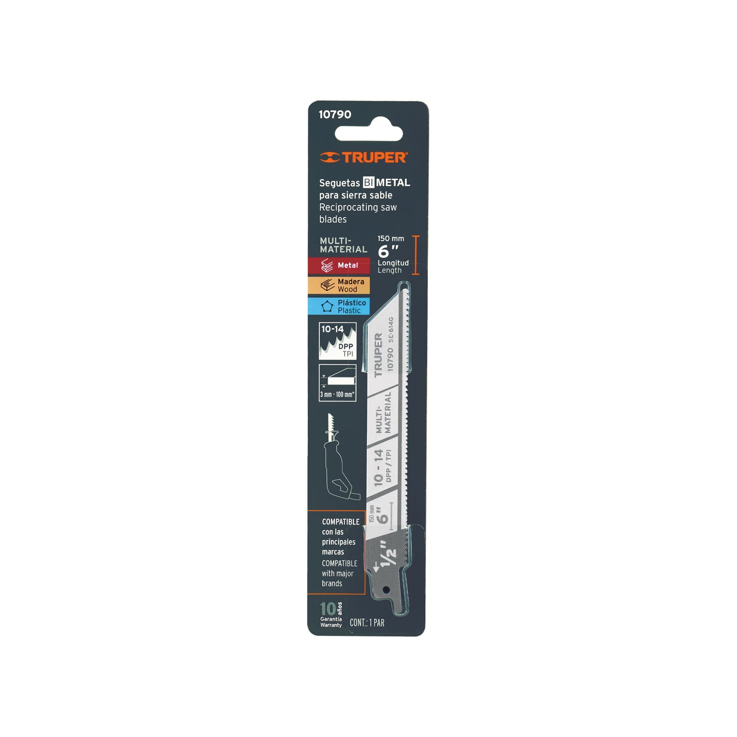 Blíster con 2 seguetas sierra sable 6pulg