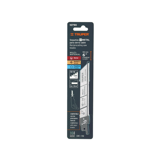 Blíster con 2 seguetas sierra sable 6pulg