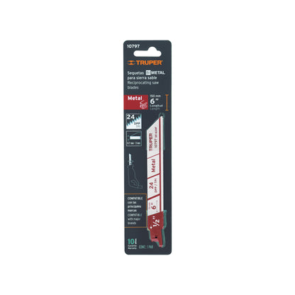 Blíster con 2 seguetas sierra sable 6pulg