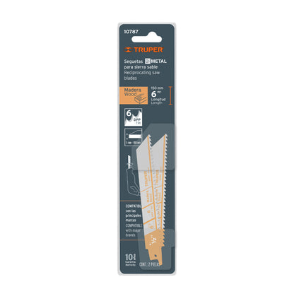 Blíster con 2 seguetas sierra sable 6pulg