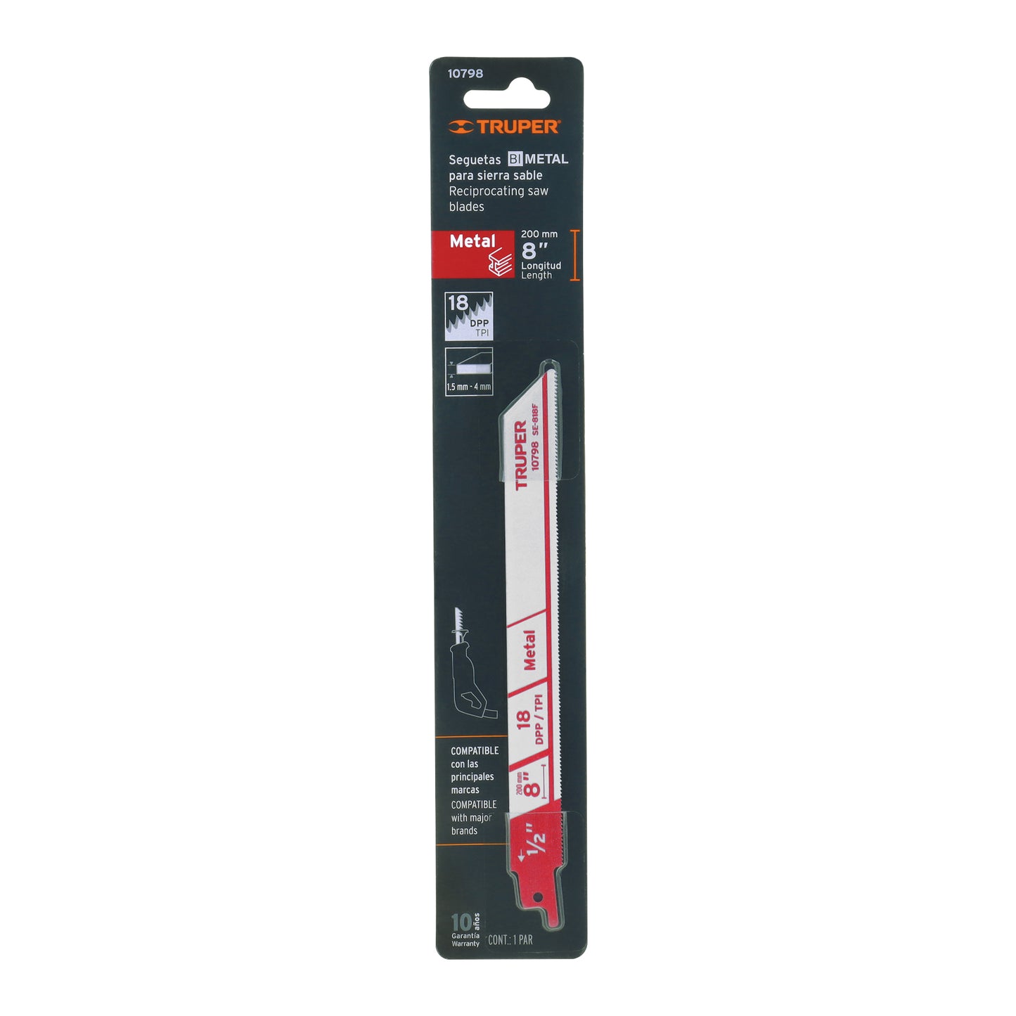 Blíster con 2 seguetas sierra sable 8pulg