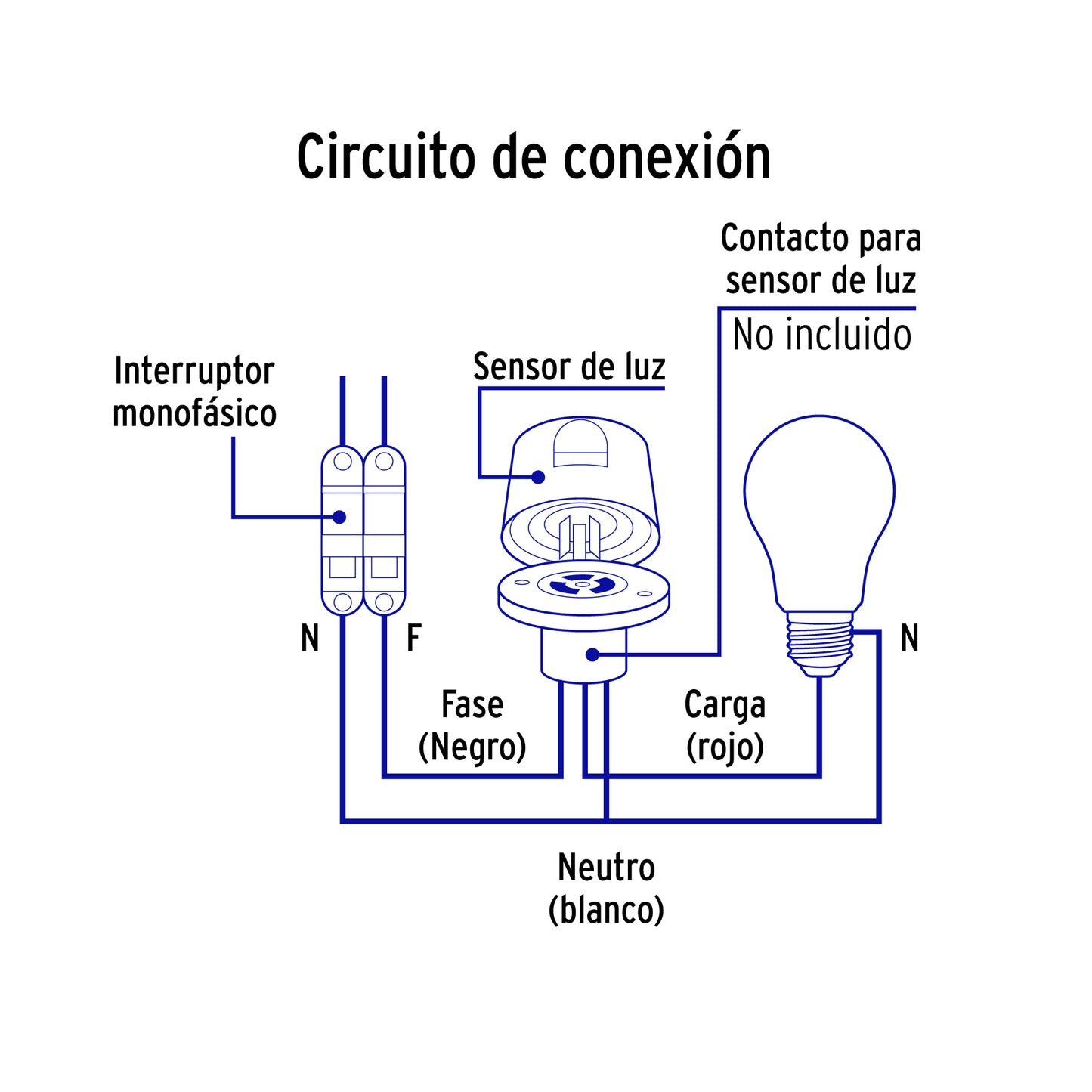 Fotocelda de montaje de 1/2 vuelta con tensión de 127 – 220 V
