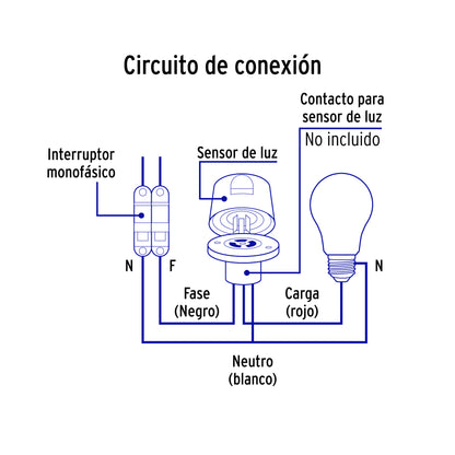 Fotocelda de montaje de 1/2 vuelta con tensión de 127 – 220 V
