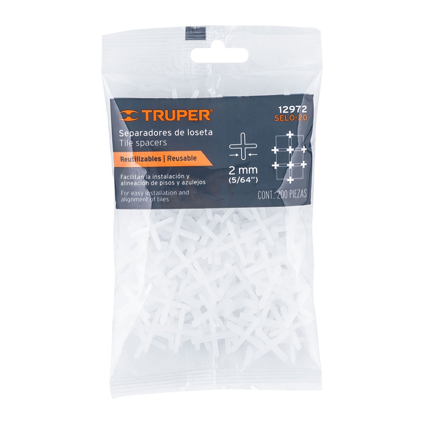 Bolsa 200 separadores de 2 mm para azulejo