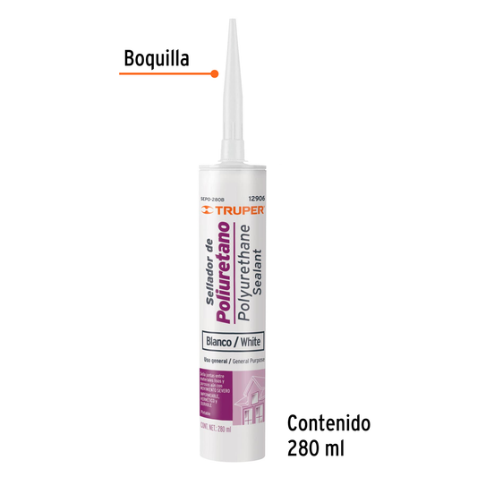 Sellador de poliuretano de 280 ml blanco