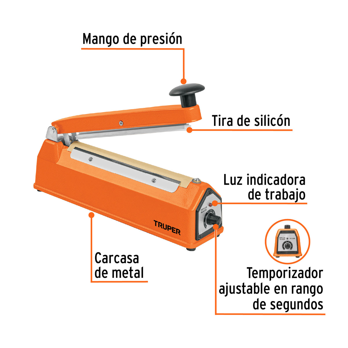 Selladora térmica 20 cm, 300 W · vista 2