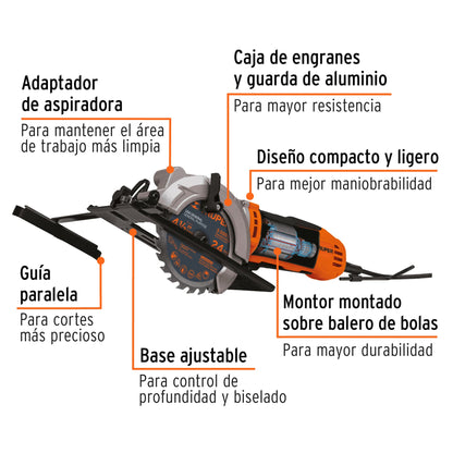 Sierra circular compacta 4-1/2 pulg 750W - SKU 100123