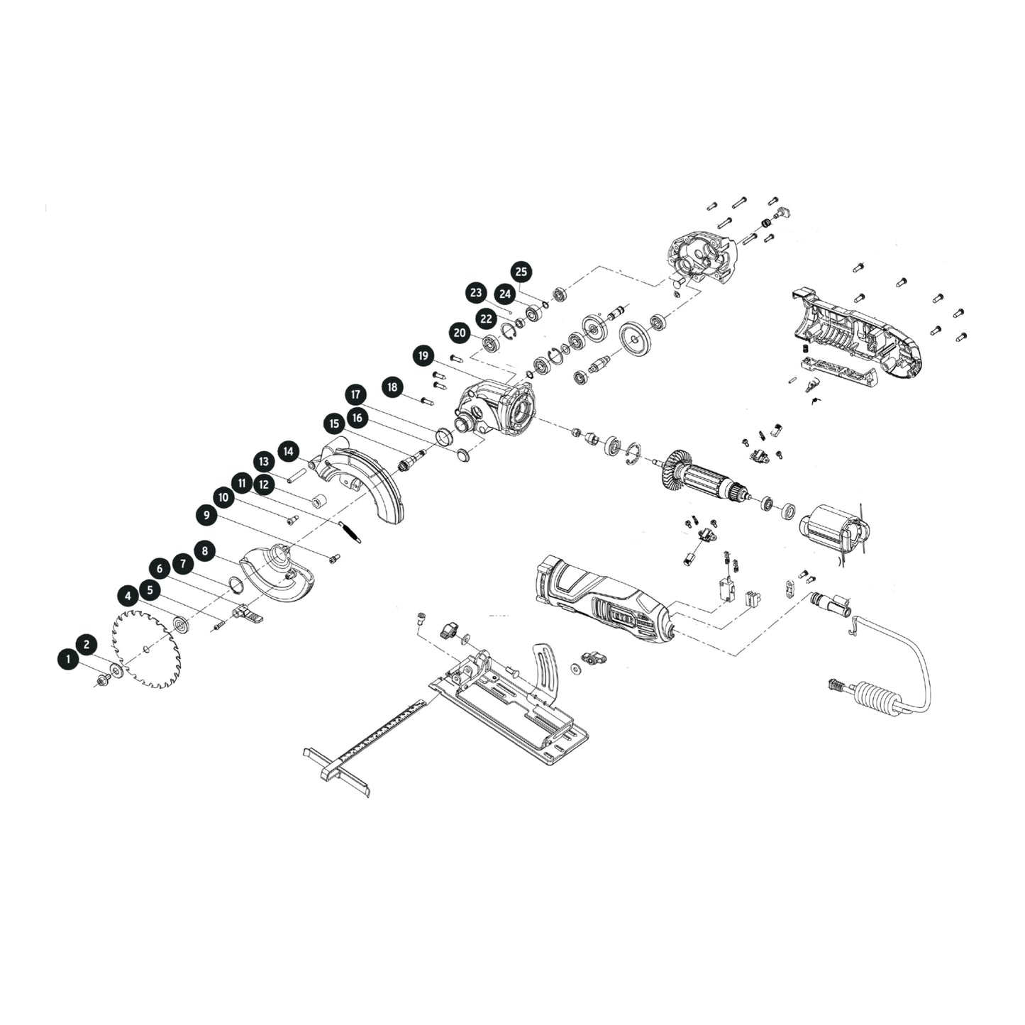 Sierra circular compacta 4-1/2 pulg 750W - SKU 100123