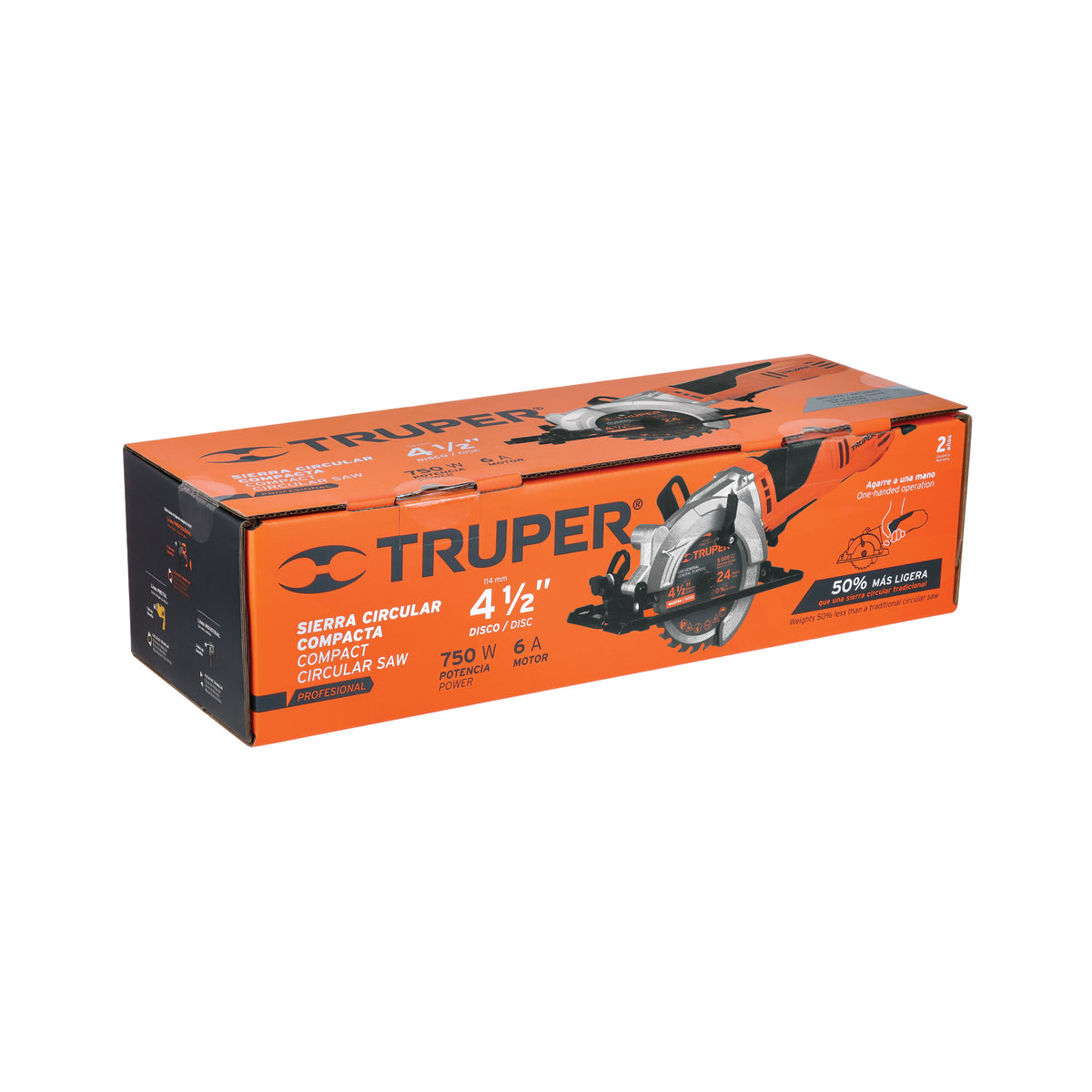 Sierra circular compacta 4-1/2 pulg 750W - SKU 100123