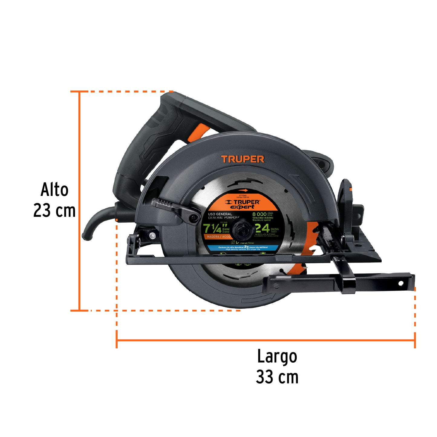 Sierra circular 7-1/4 pulg 1800W INDUSTRIAL - SKU 11779