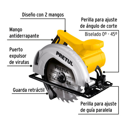 Sierra circular 7-1/4 pulg 1200W - SKU 27098