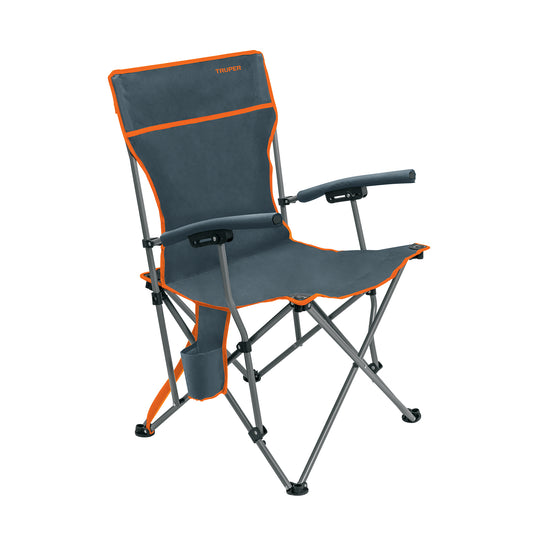 Silla plegable portátil con descansabrazos y estuche de transporte