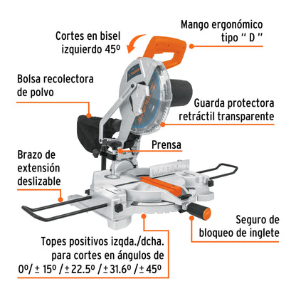 Sierra de inglete 10 pulg de 1900 W - SKU 12462
