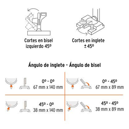 Sierra de inglete 10 pulg de 1900 W - SKU 12462