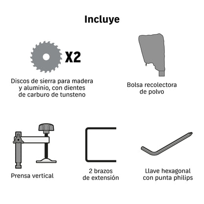 Sierra de inglete 10 pulg telescopica compuesta 1900W - SKU 16869
