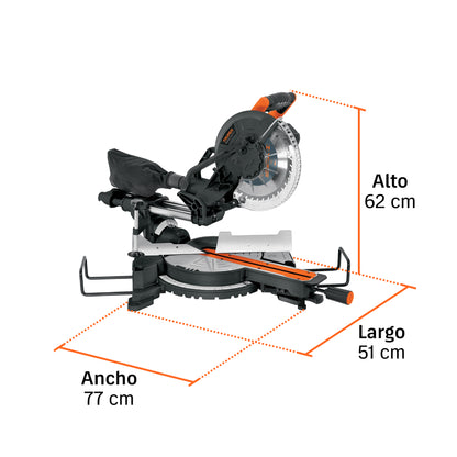 Sierra de inglete 10 pulg telescopica compuesta 1900W - SKU 16869