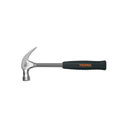 Martillo pulido de 16 oz con uña curva y mango tubular con neopreno