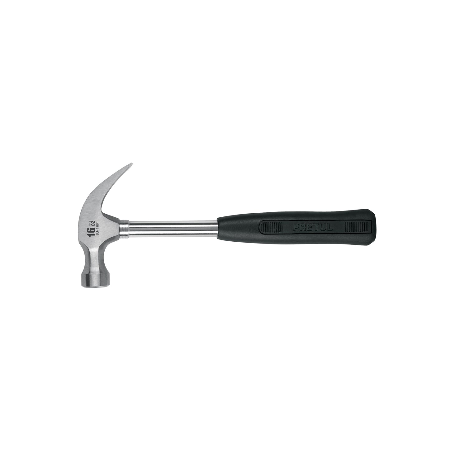 Martillo pulido de 16 oz con uña curva y mango tubular