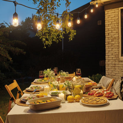 Serie de luces incandescentes de 14.6 m con 24 lámparas para exterior