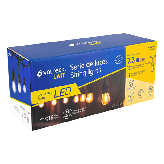 Serie de luces LED de 7.3 m con 12 lámparas para exterior