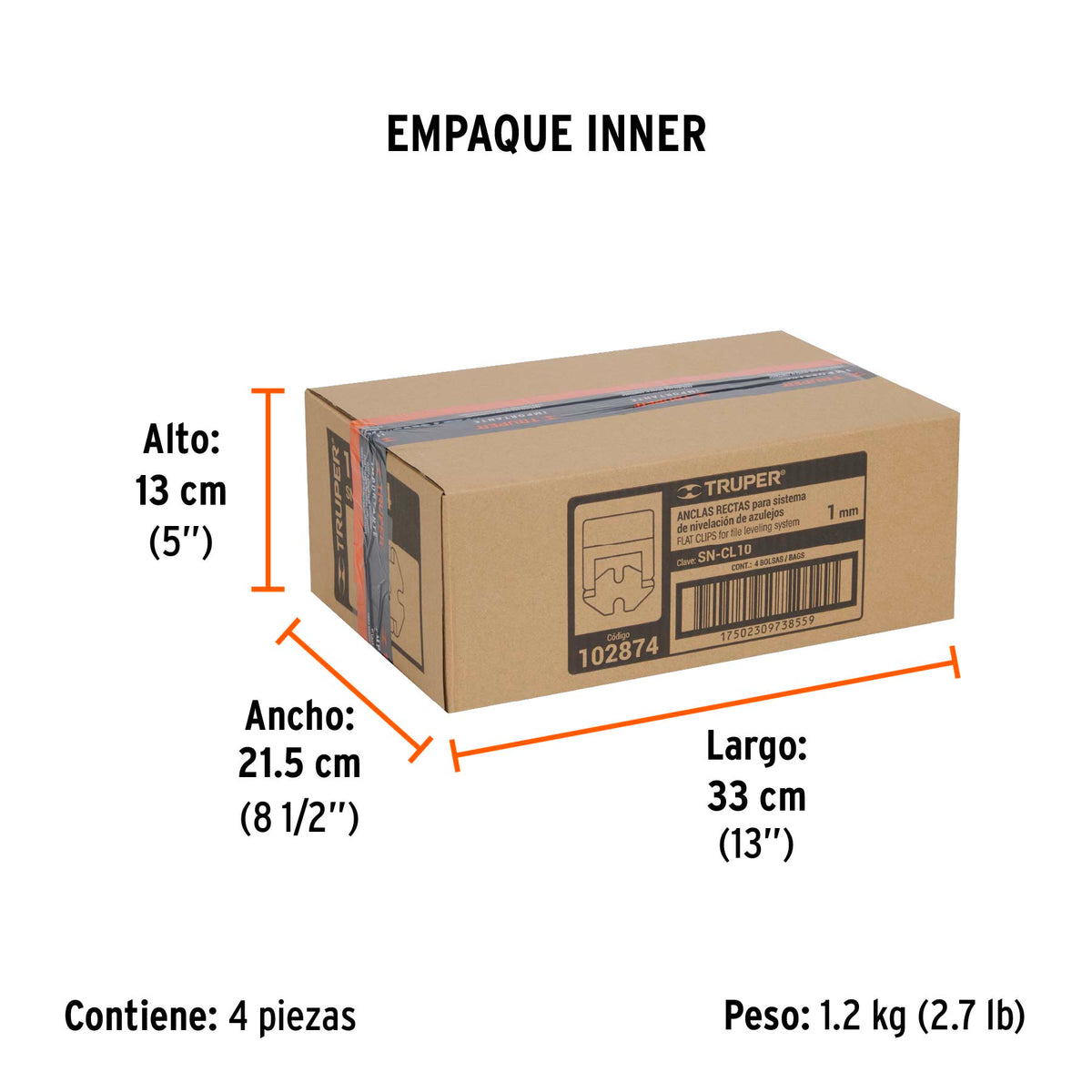 Bolsa con 100 anclas de 1 mm, para nivelación de azulejos · vista 7