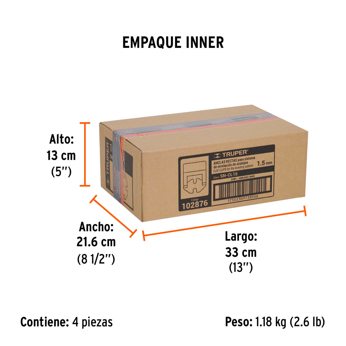 Bolsa con 100 anclas de 1.5 mm, para nivelación de azulejos · vista 7