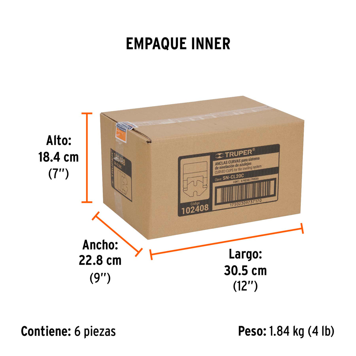 Bolsa c/100 anclas curvas de 2mm para nivelación de azulejos · vista 5