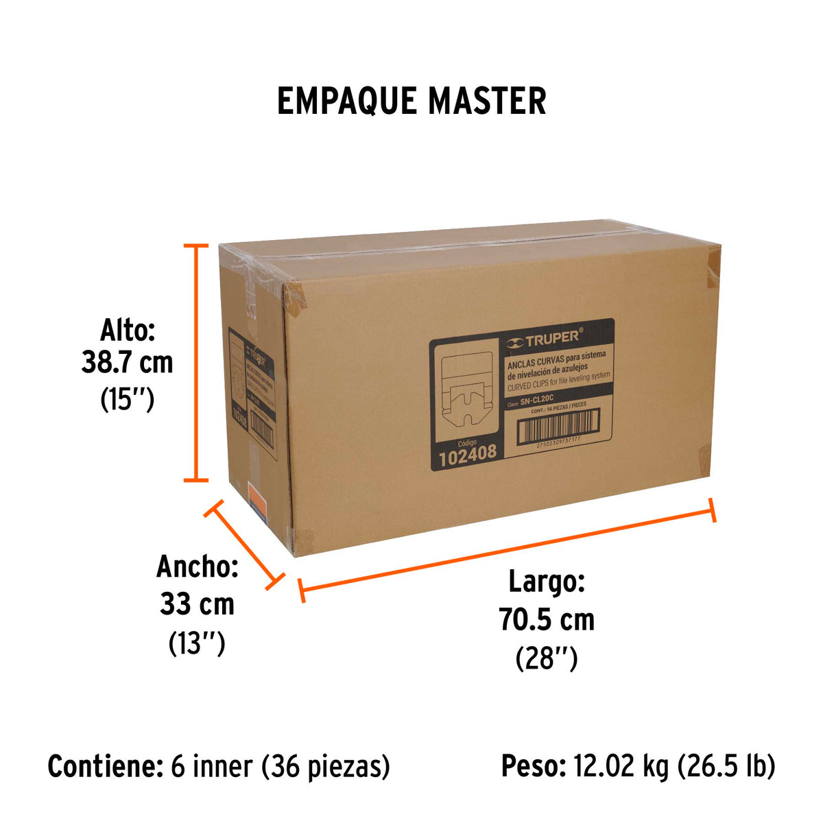 Bolsa c/100 anclas curvas de 2mm para nivelación de azulejos · vista 6