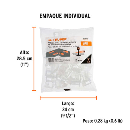Bolsa con 100 anclas de 3 mm, para nivelación de azulejos · vista 6
