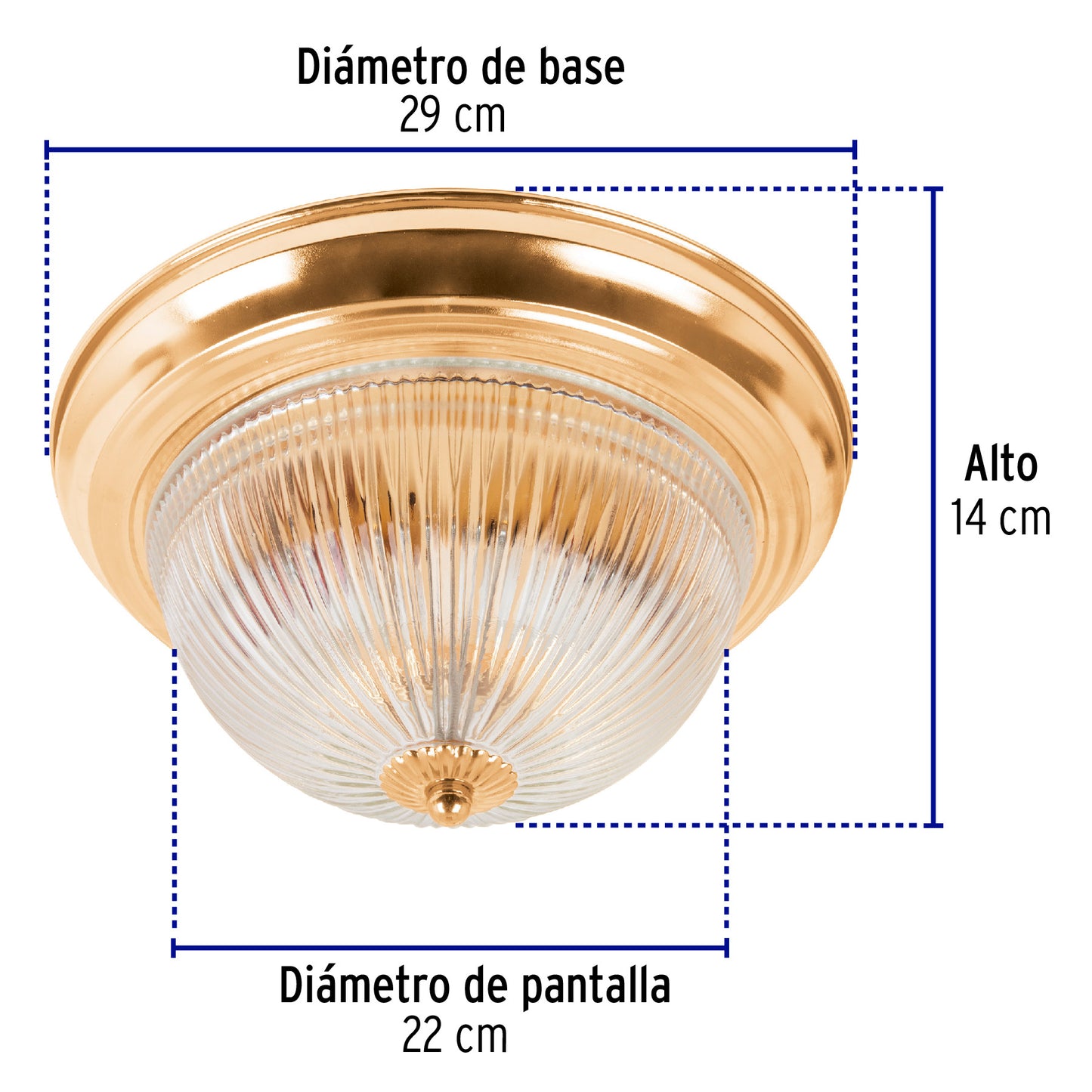 Luminario decorativo de sobreponer con pantalla de cristal