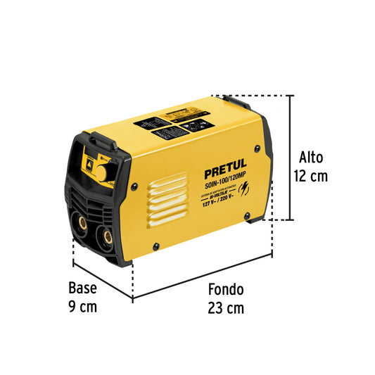 Mini soldadora inversora 130A bi-voltaje 127/220V Ligera