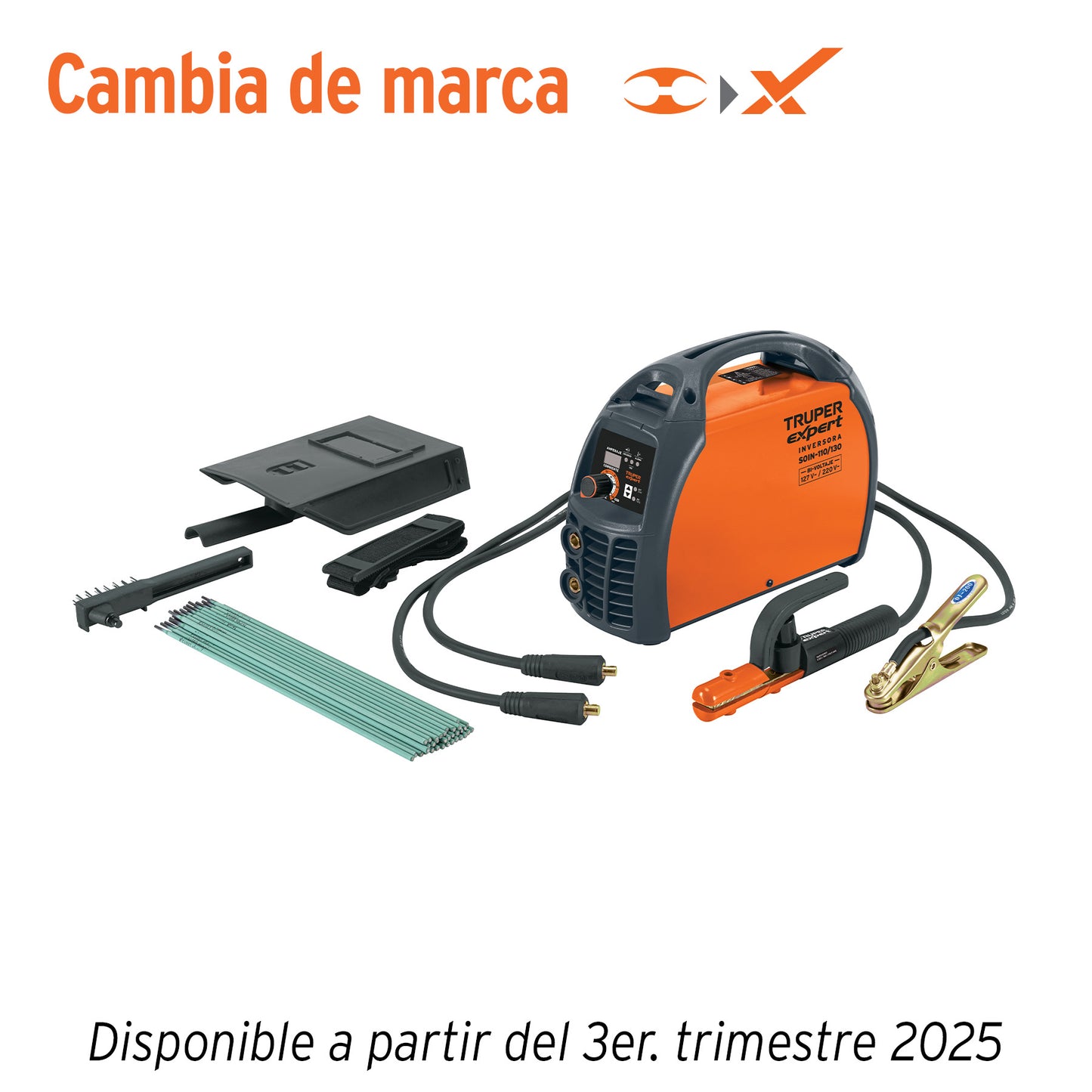 Soldadora inversora de 130 A Bi-voltaje 127/220 V con perilla de ajuste y protección térmica