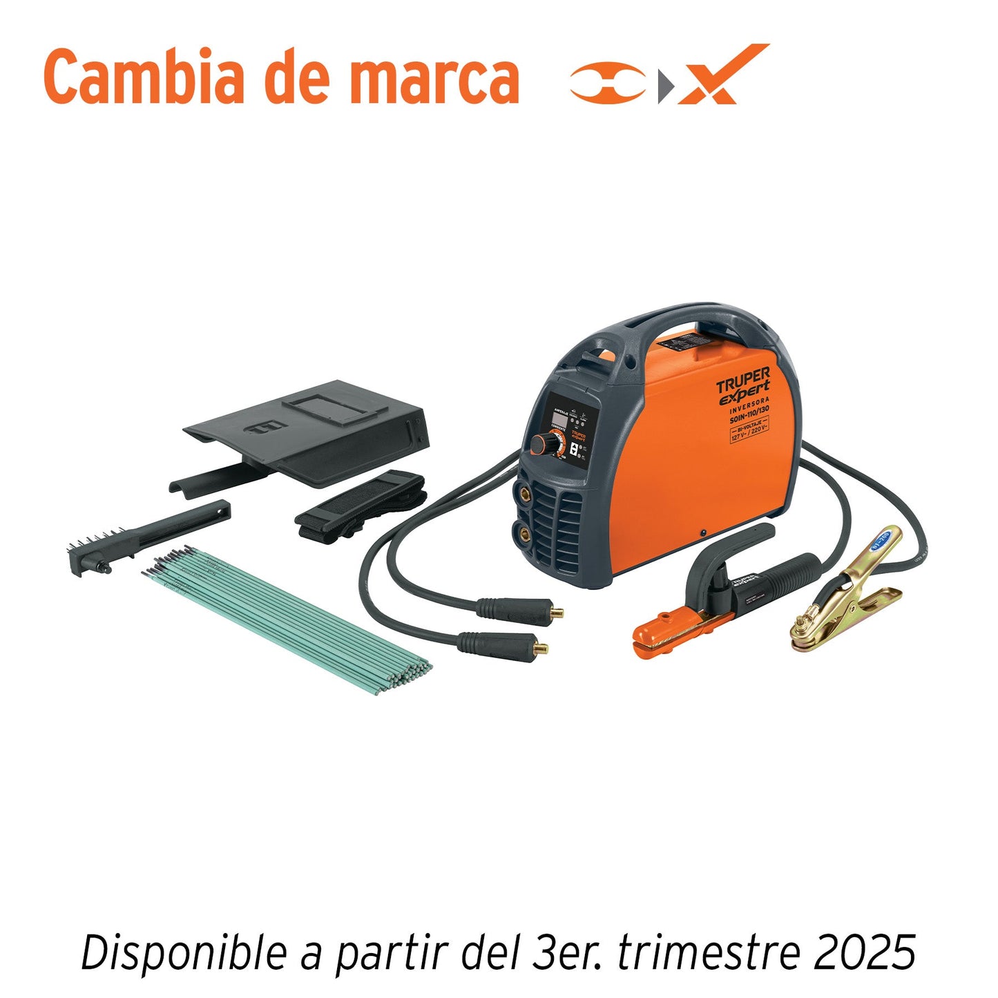 Soldadora inversora de 130 A Bi-voltaje 127/220 V con perilla de ajuste y protección térmica