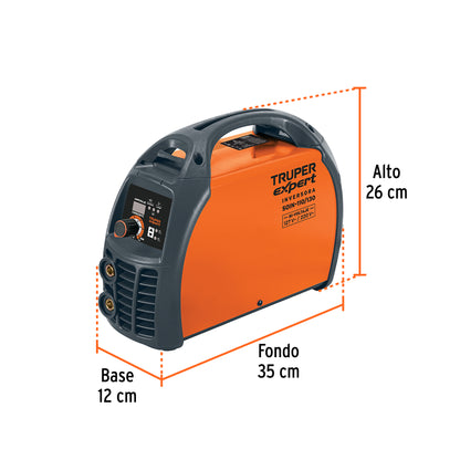 Soldadora inversora de 130 A Bi-voltaje 127/220 V con perilla de ajuste y protección térmica