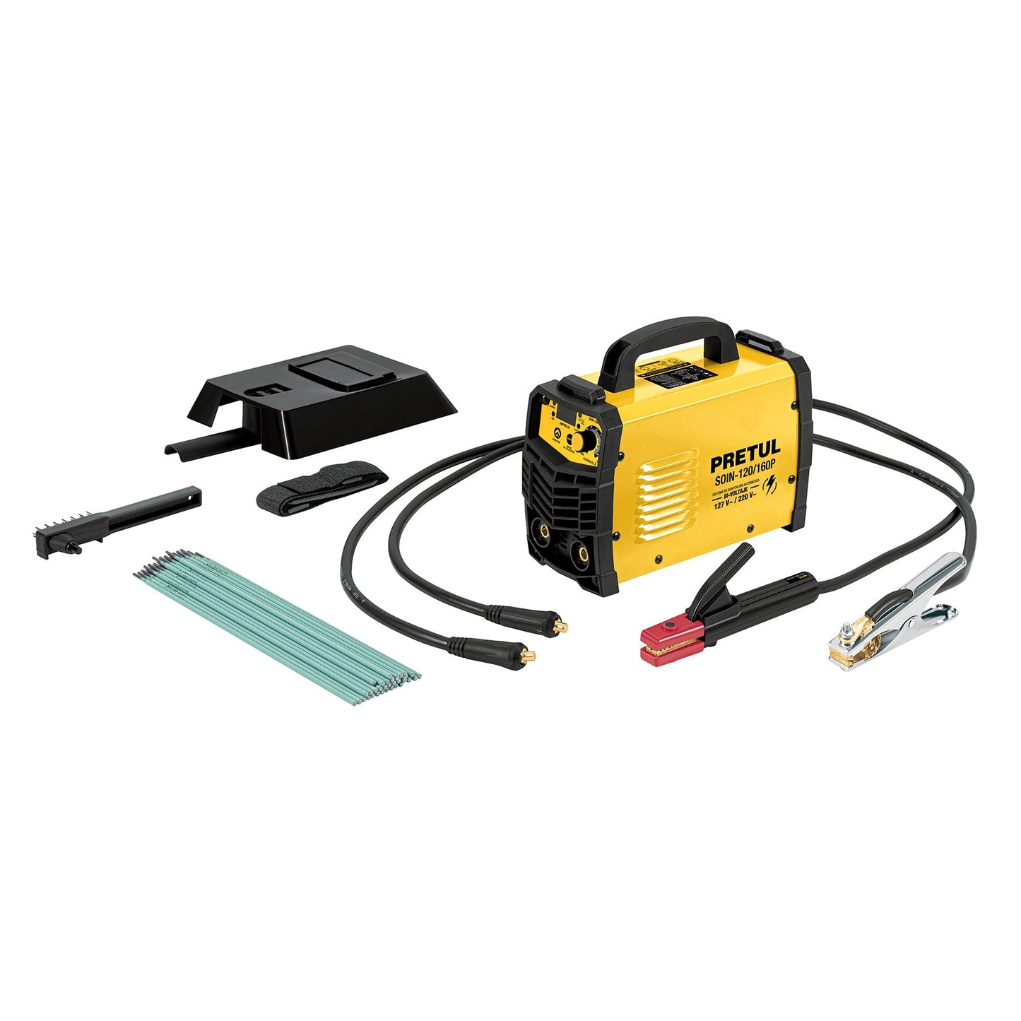 Soldadora inversora de 160 A Bi-voltaje 127/220 V con display digital y función TIG