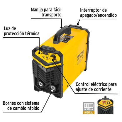 Soldadora inversora 200A bi-voltaje 127/220V Ligera compacta