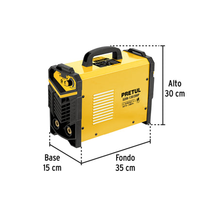 Soldadora inversora 200A bi-voltaje 127/220V Ligera compacta