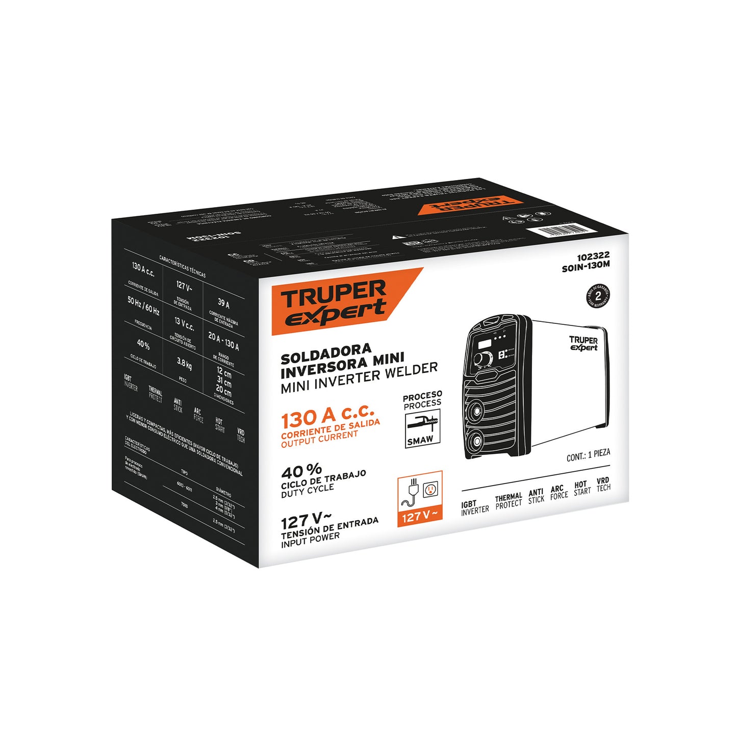 Mini soldadora inversora 130A de 127V