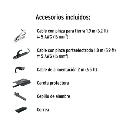 Mini soldadora inversora 130A, Bi-Voltaje, Serie 300 · vista 6
